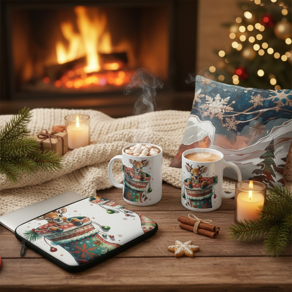 Cozy Christmas Gift Ideas: Baby Reindeer & Winter Landscape Collection