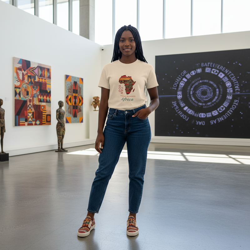 Stylish person wearing Africa design t-shirt