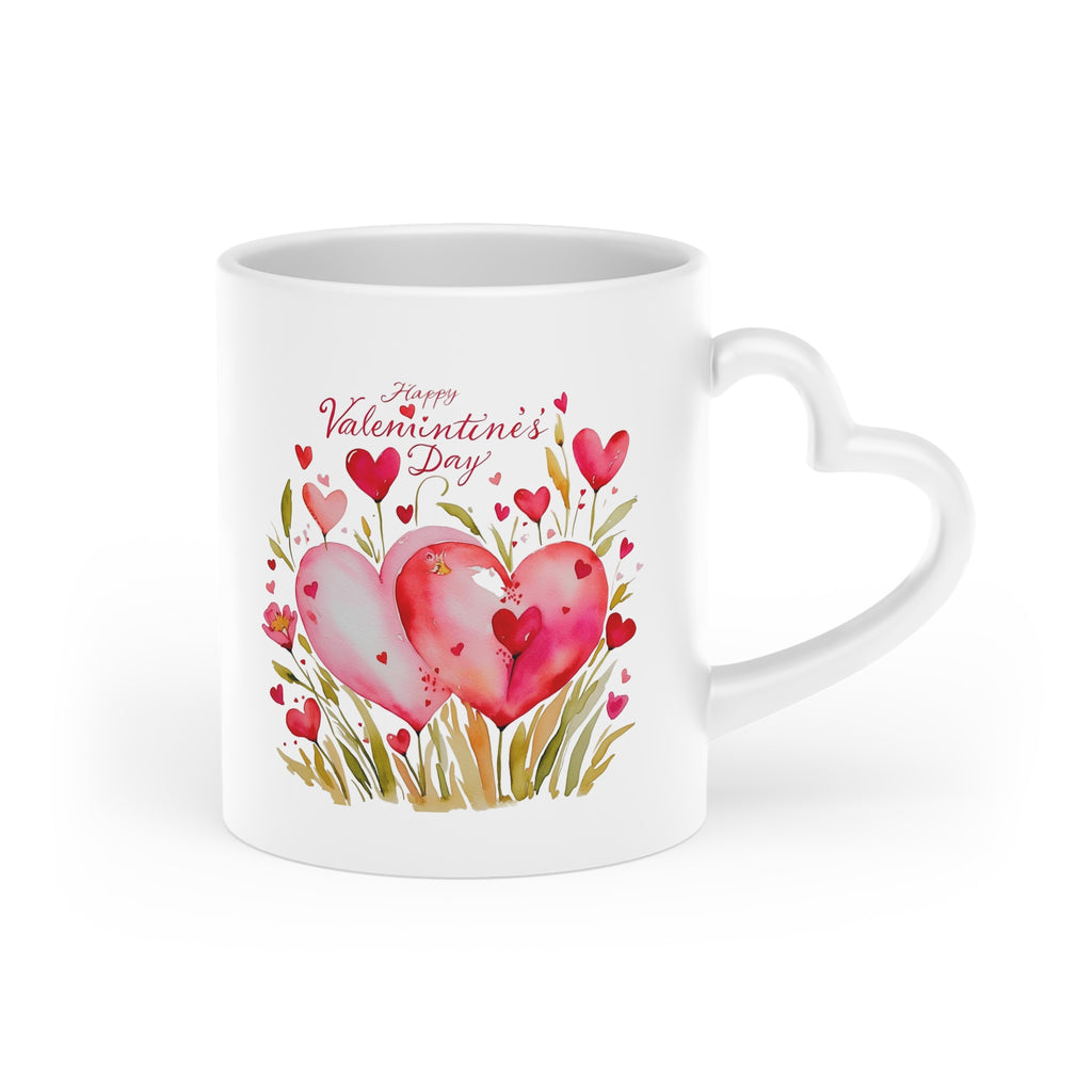 Heart-Shaped Mug - Perfect Valentine’s Gift with Romantic Floral Design