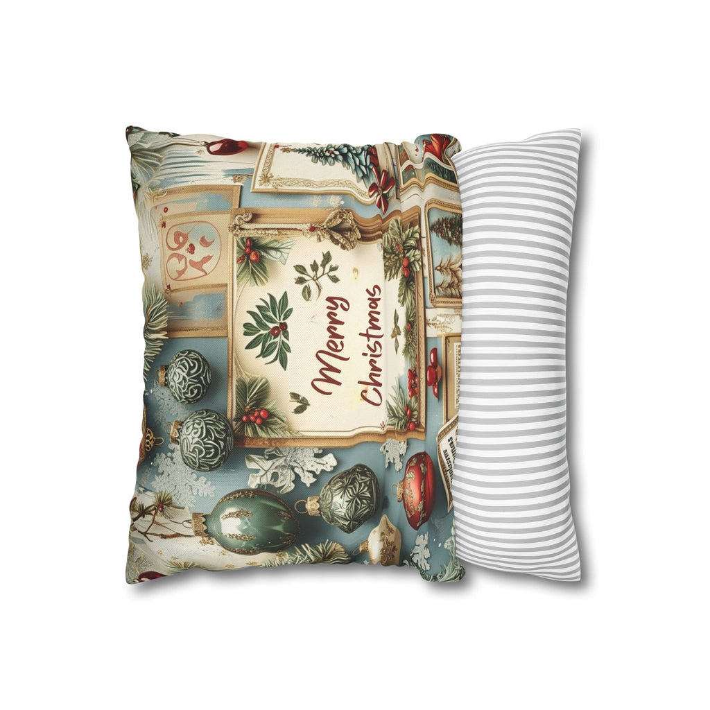 Taie d'oreiller vintage Joyeux Noël | Décoration de Noël nostalgique