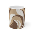 Boho Ceramic Mug - Minimalist Brown Swirl | Free Fashion Spirit