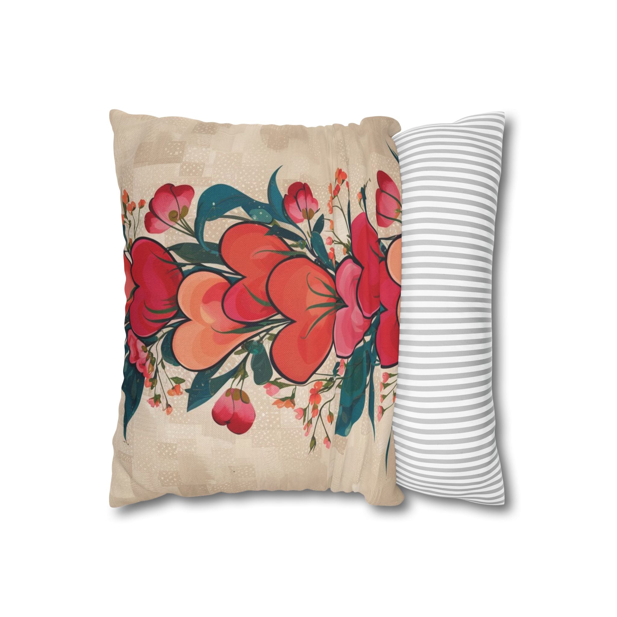 Taie d'oreiller à motif cœur | Housse de coussin décorative romantique