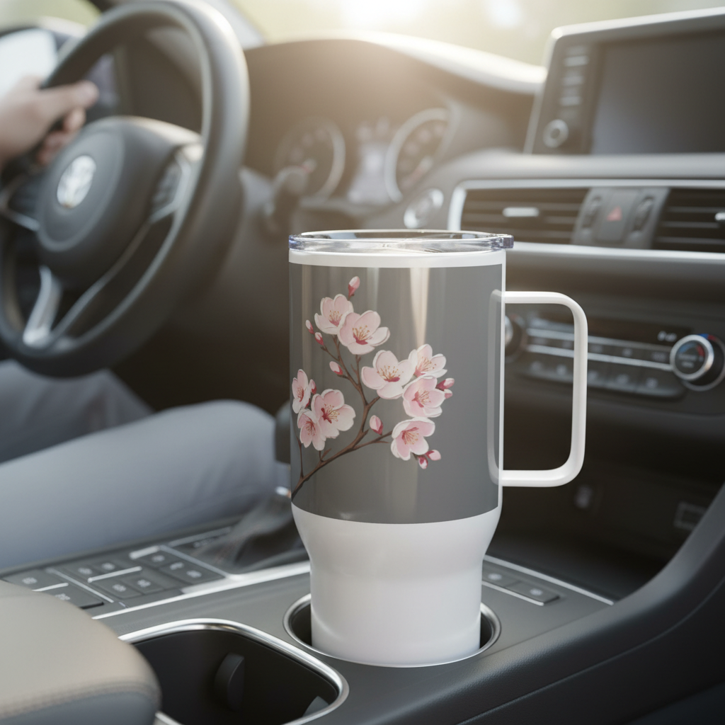 25oz travel mug in car cup holder