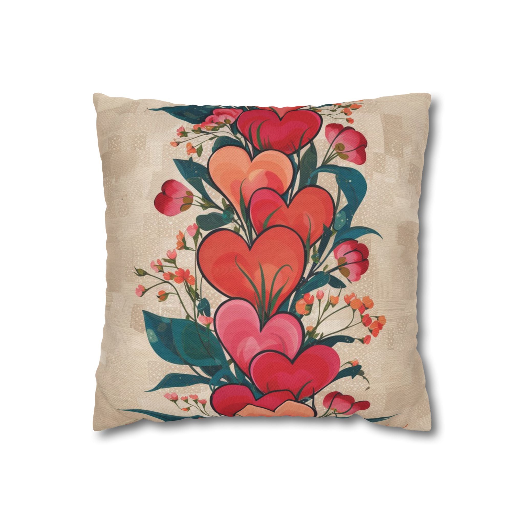 Taie d'oreiller à motif cœur | Housse de coussin décorative romantique
