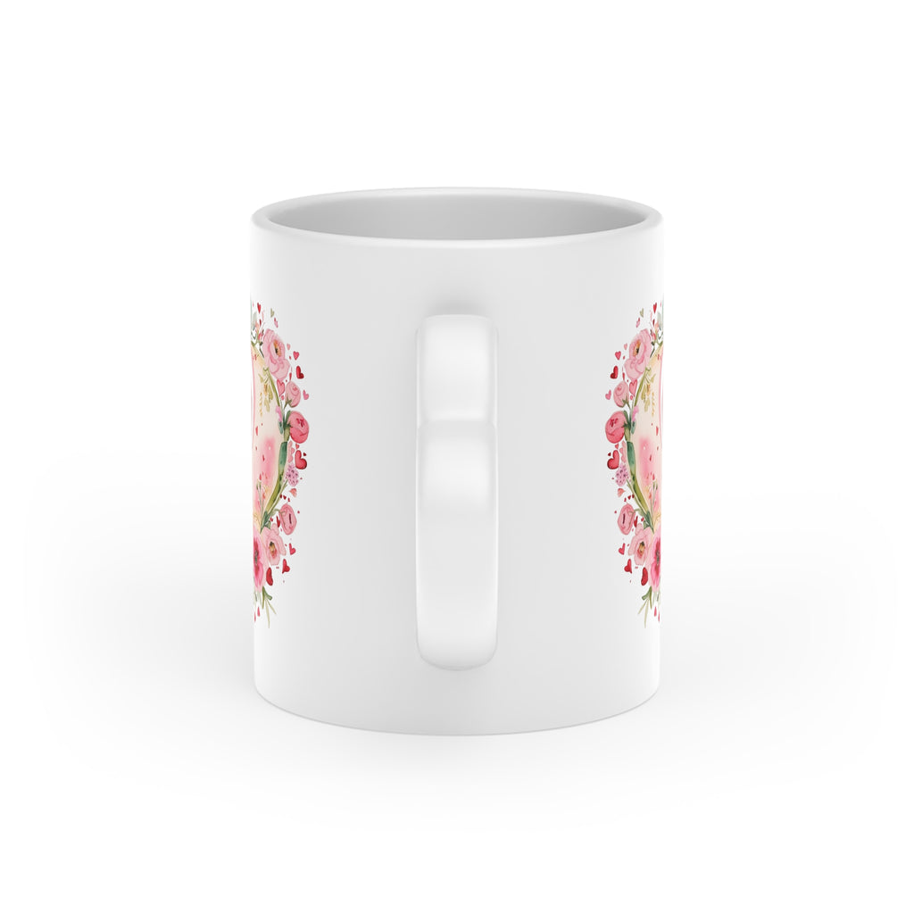 Floral Heart-Shaped Mug - Perfect Gift for Valentine's Day or Anniversary