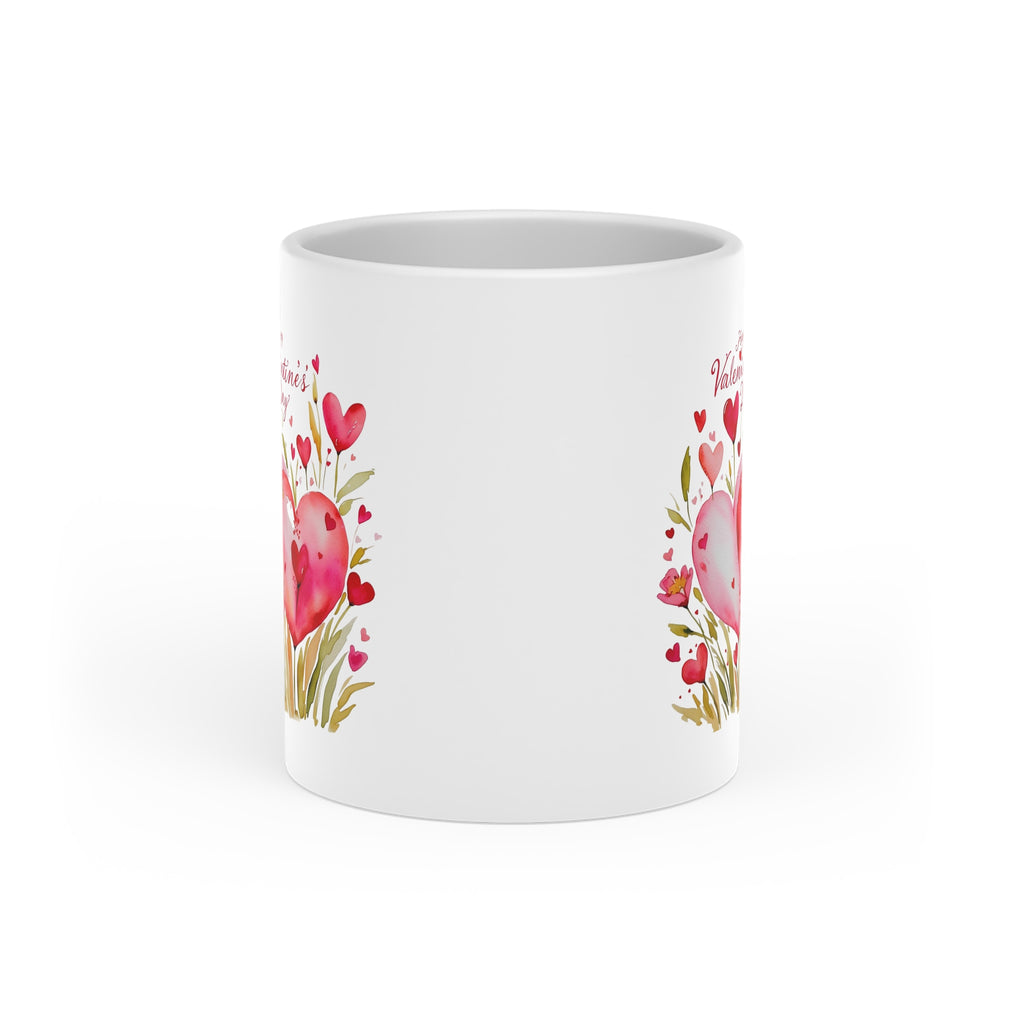 Heart-Shaped Mug - Perfect Valentine’s Gift with Romantic Floral Design