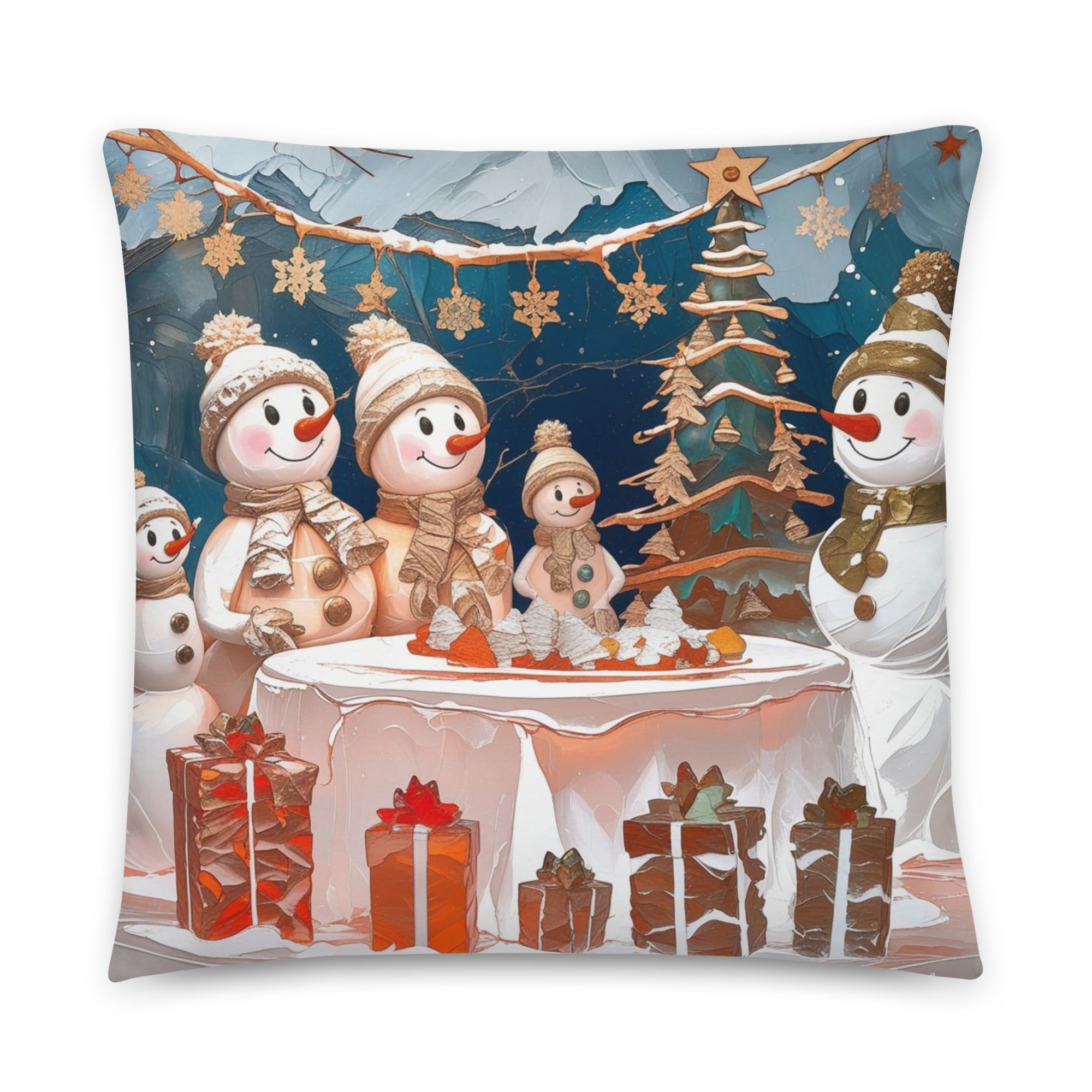 Snowman Christmas Pillow - Double-Sided Holiday Decor