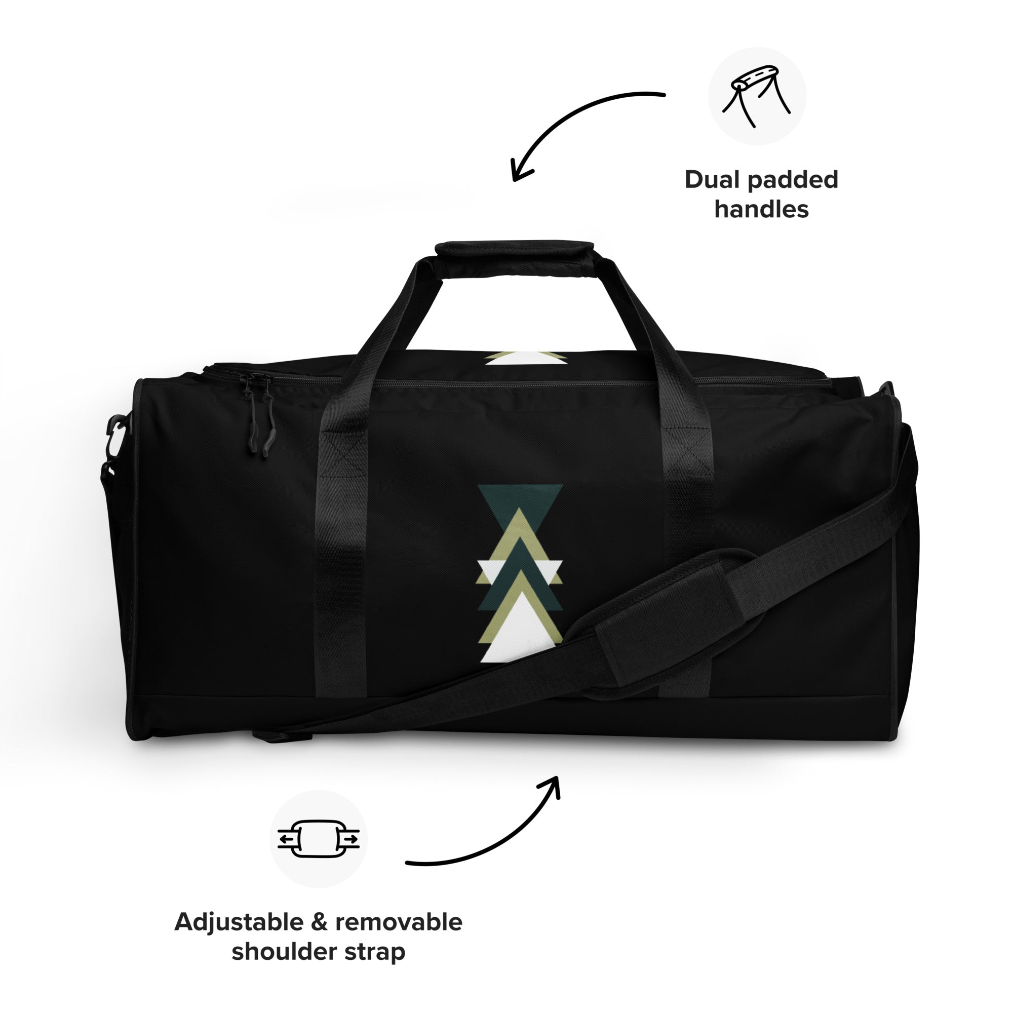 Triangles Duffle Bag - Geometric Pattern Travel Bag