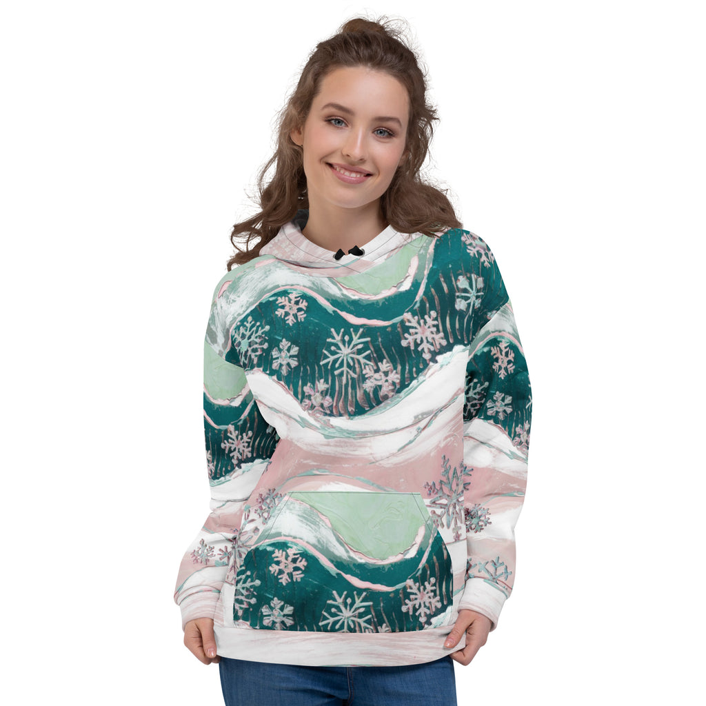 Snowflakes Unisex Hoodie – Premium Recycled Winter Hoodie | Free Fashion Spirit