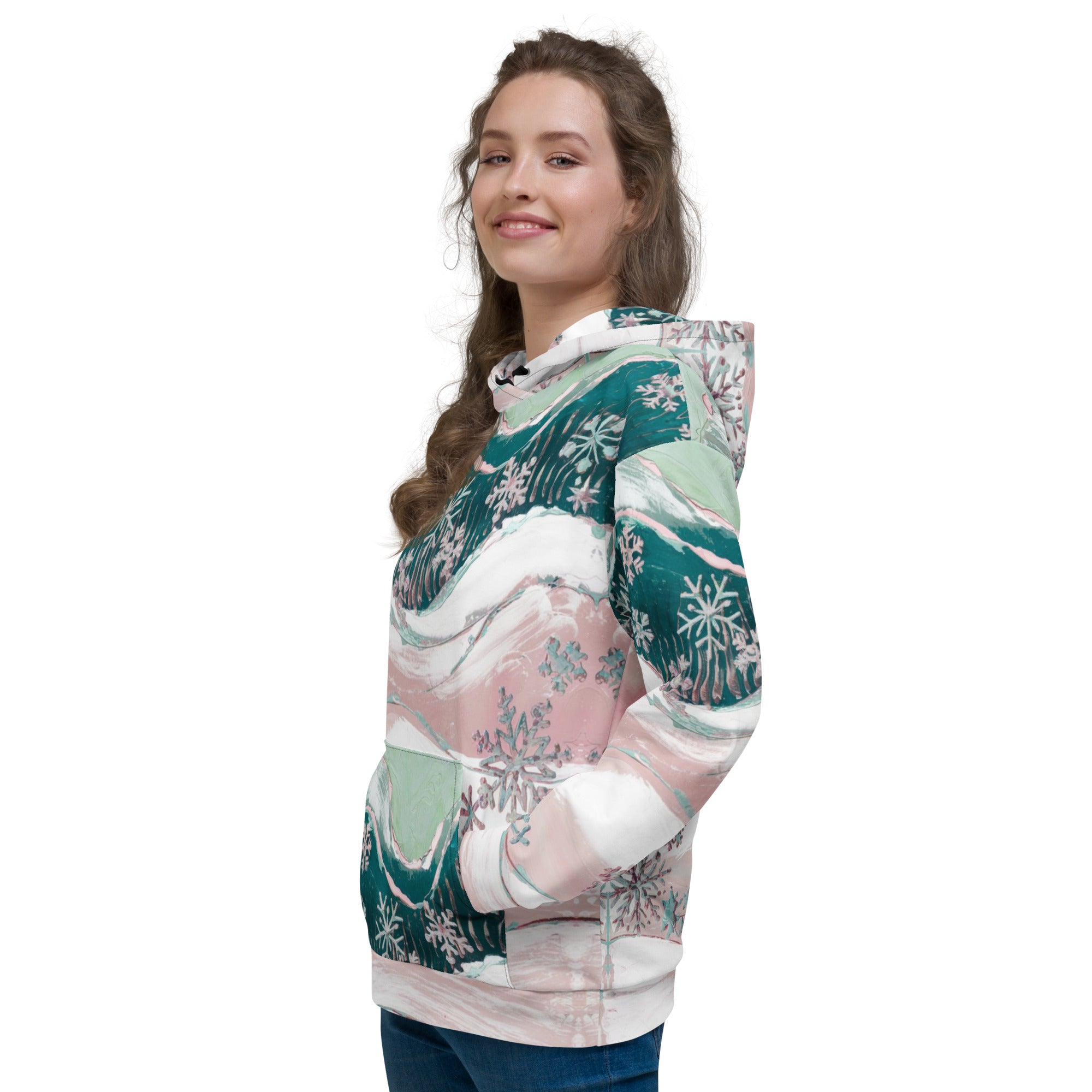 Snowflakes Unisex Hoodie – Premium Recycled Winter Hoodie | Free Fashion Spirit
