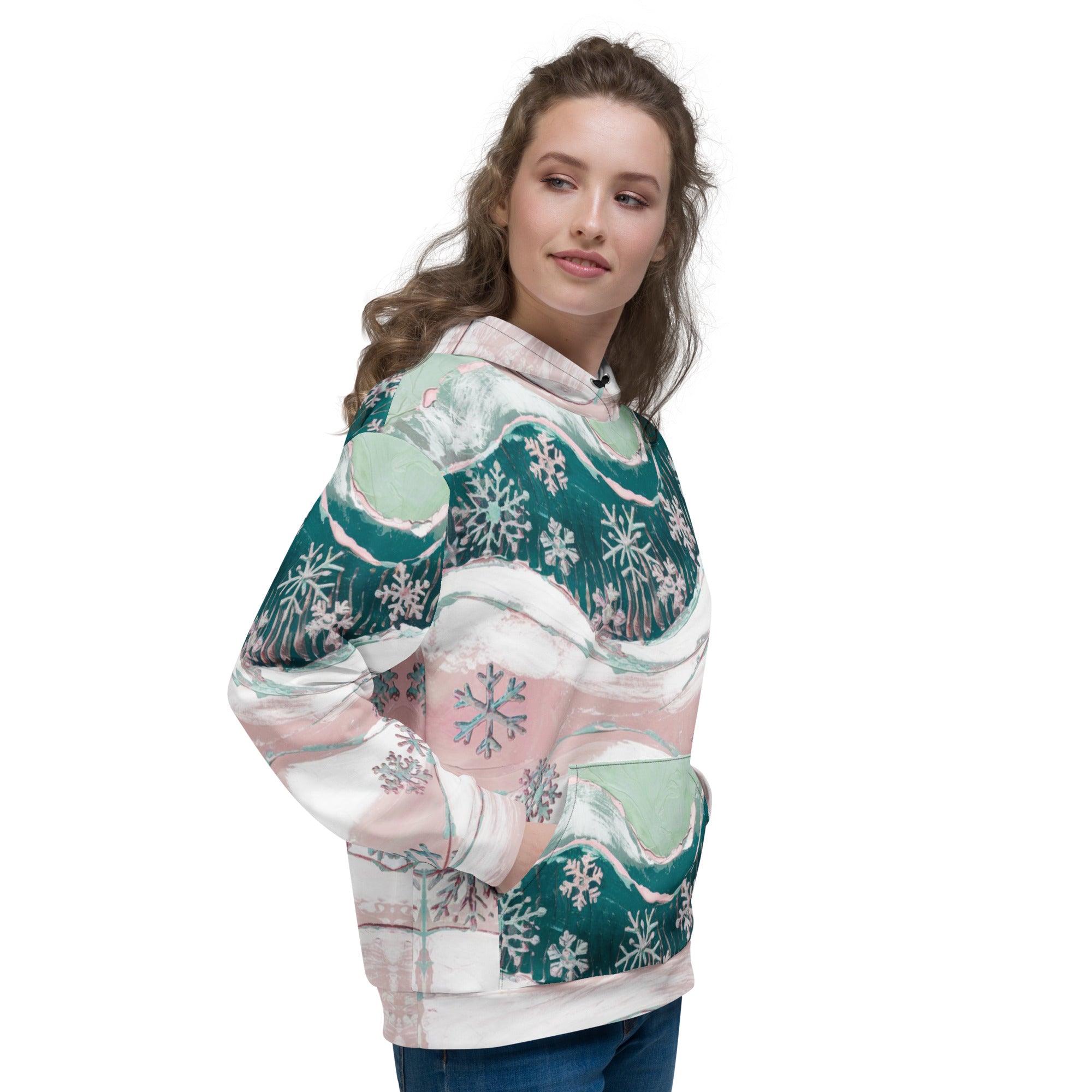 Snowflakes Unisex Hoodie – Premium Recycled Winter Hoodie | Free Fashion Spirit
