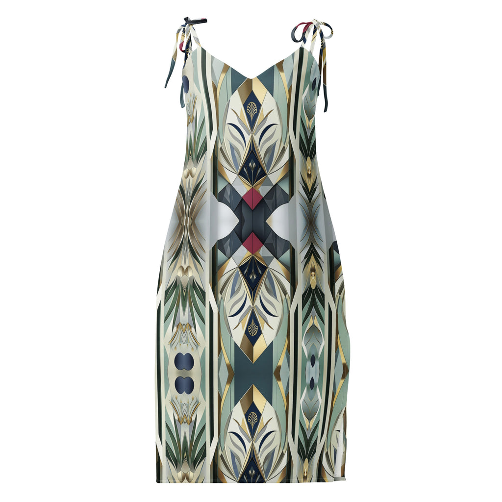 Teal Modern Tie-strap midi dress