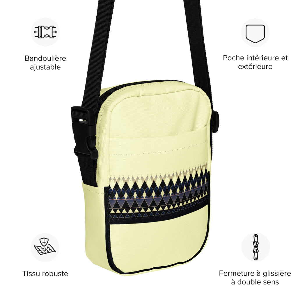 Utility Crossbody Bag Yellow - Geometric Pattern Travel Bag