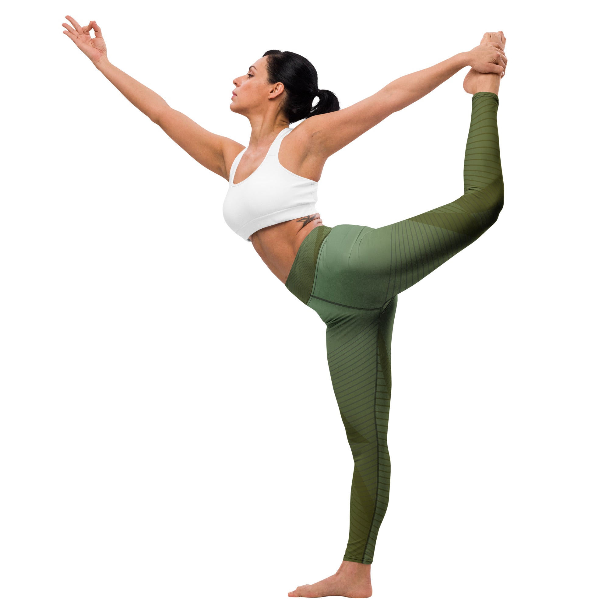 Green Yoga Leggings - High-Waisted Athletic Pants