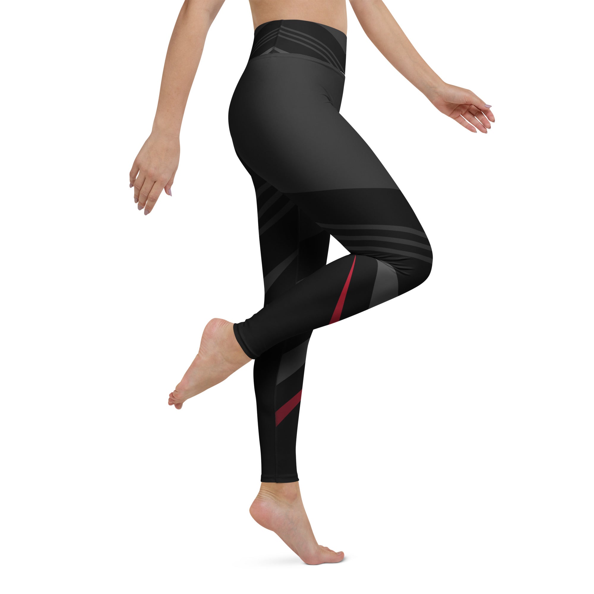 Black & Red Yoga Leggings - Stylish Activewear