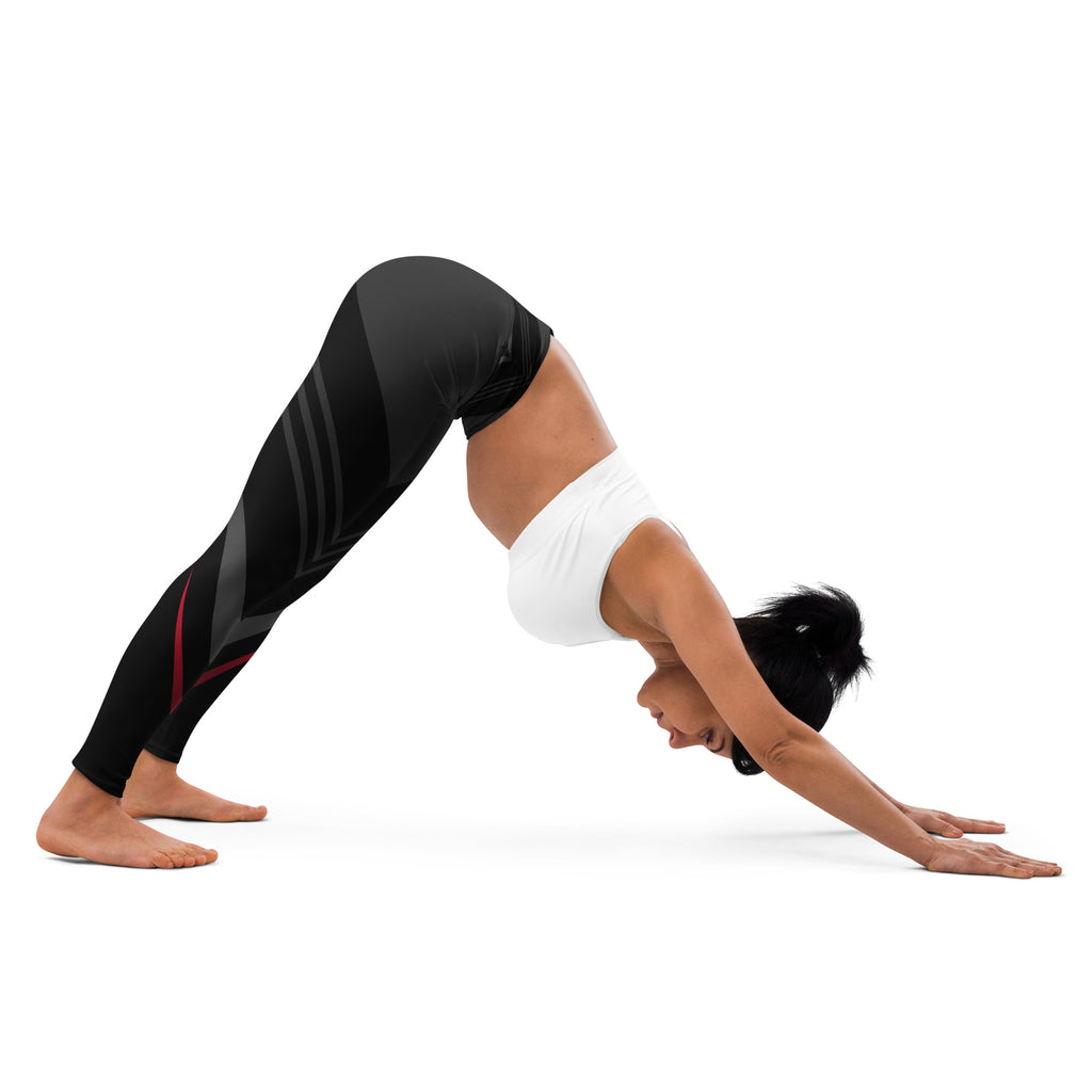 Black & Red Yoga Leggings - Stylish Activewear