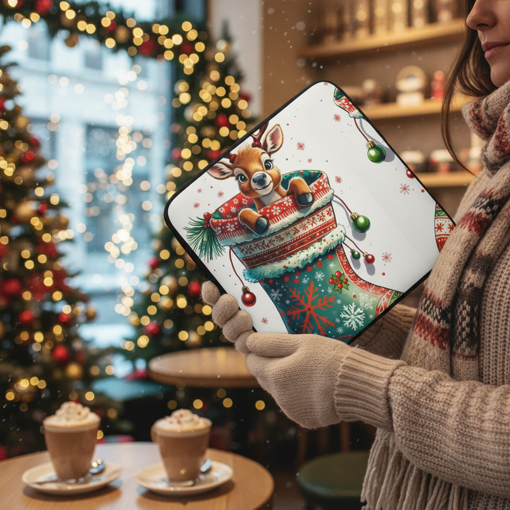 Baby Reindeer Laptop Sleeve - Winter Carry