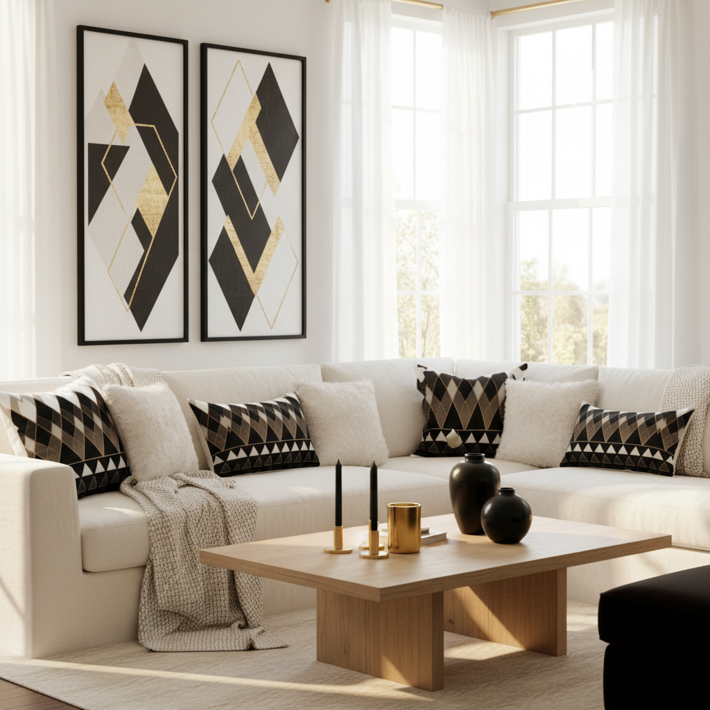 Chic sunlit living room