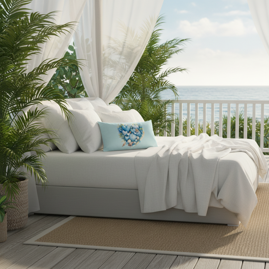Coastal Hearts pillow hammock beach house