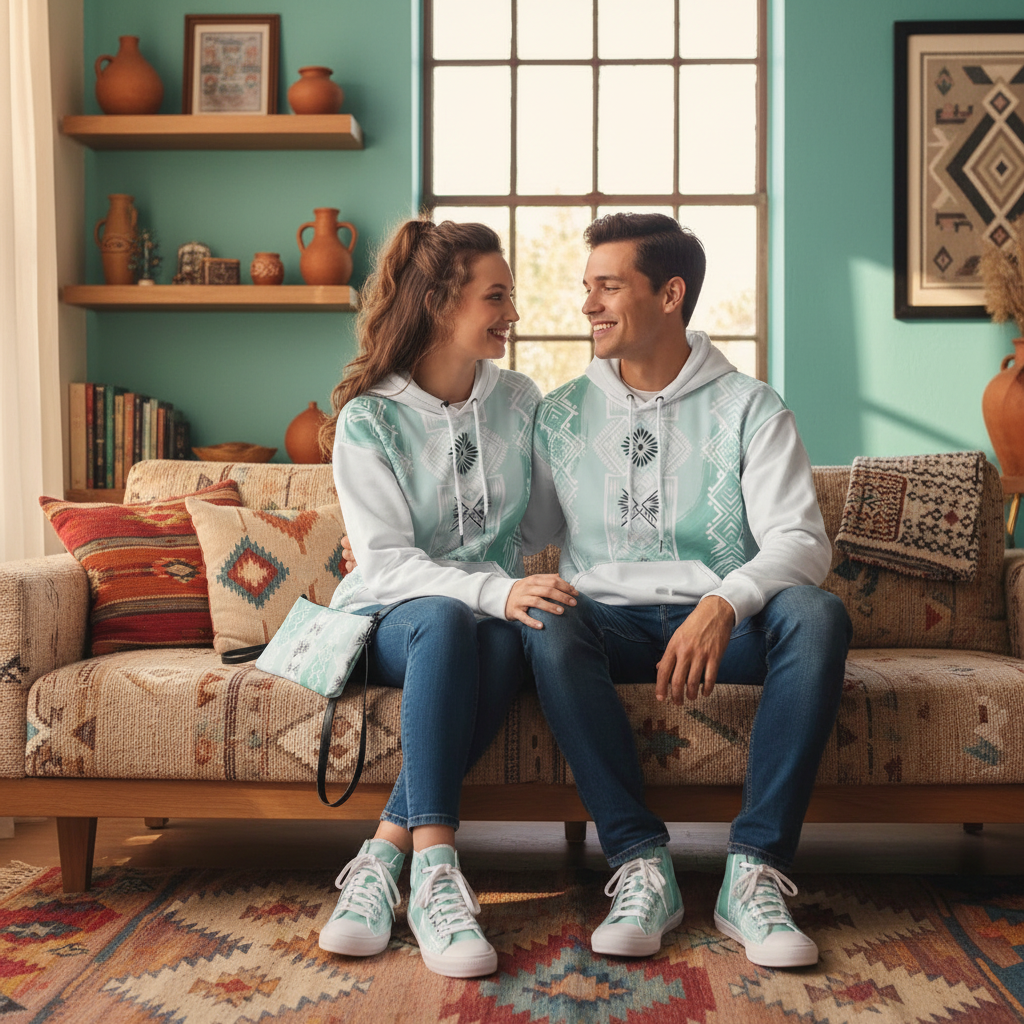 Sweat à capuche unisexe à motif tribal