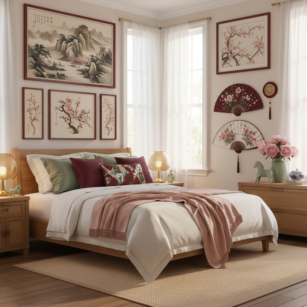 Cozy Asian-style bedroom sanctuary