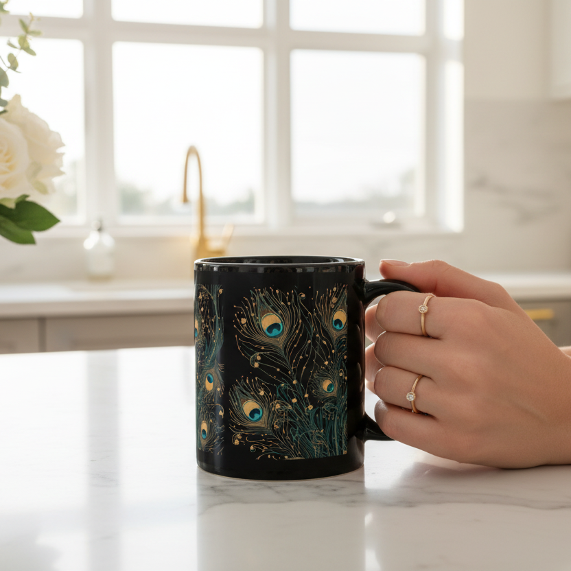 Elegantní kuchyně s pávím hrnkem