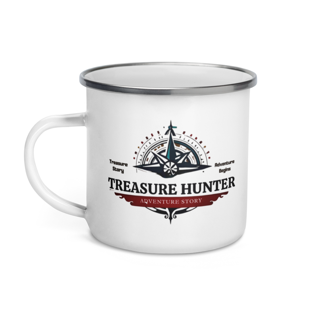 Treasure Hunter Enamel Mug - Adventure Coffee Cup