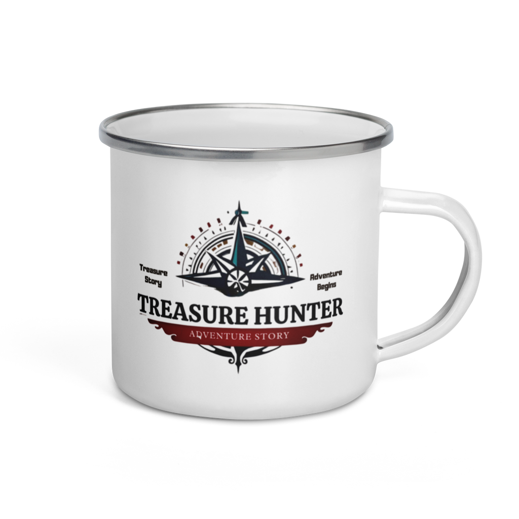 Treasure Hunter Enamel Mug - Adventure Coffee Cup