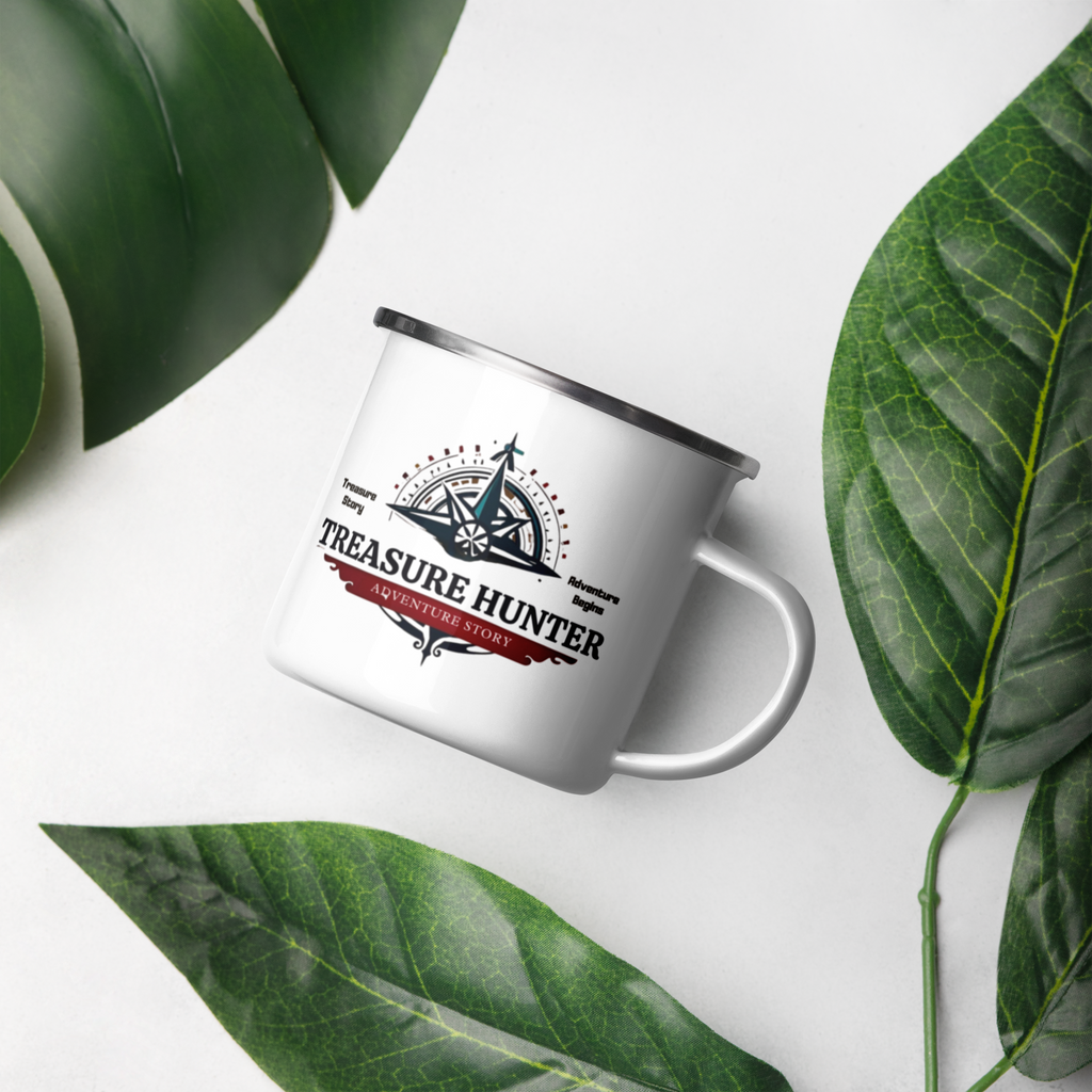 Treasure Hunter Enamel Mug - Adventure Coffee Cup