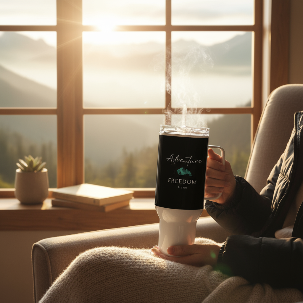 Mug de voyage Aventure Liberté | Design Explorateur Insatiable
