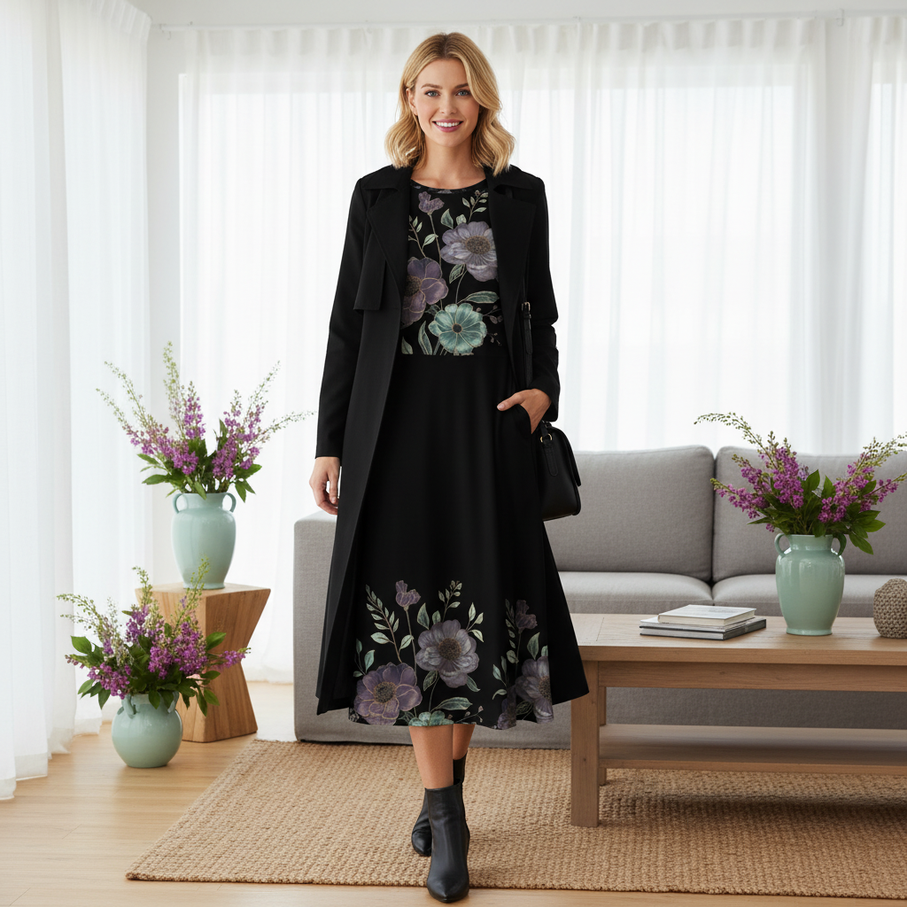 Gorgeous Blonde with Black Trench