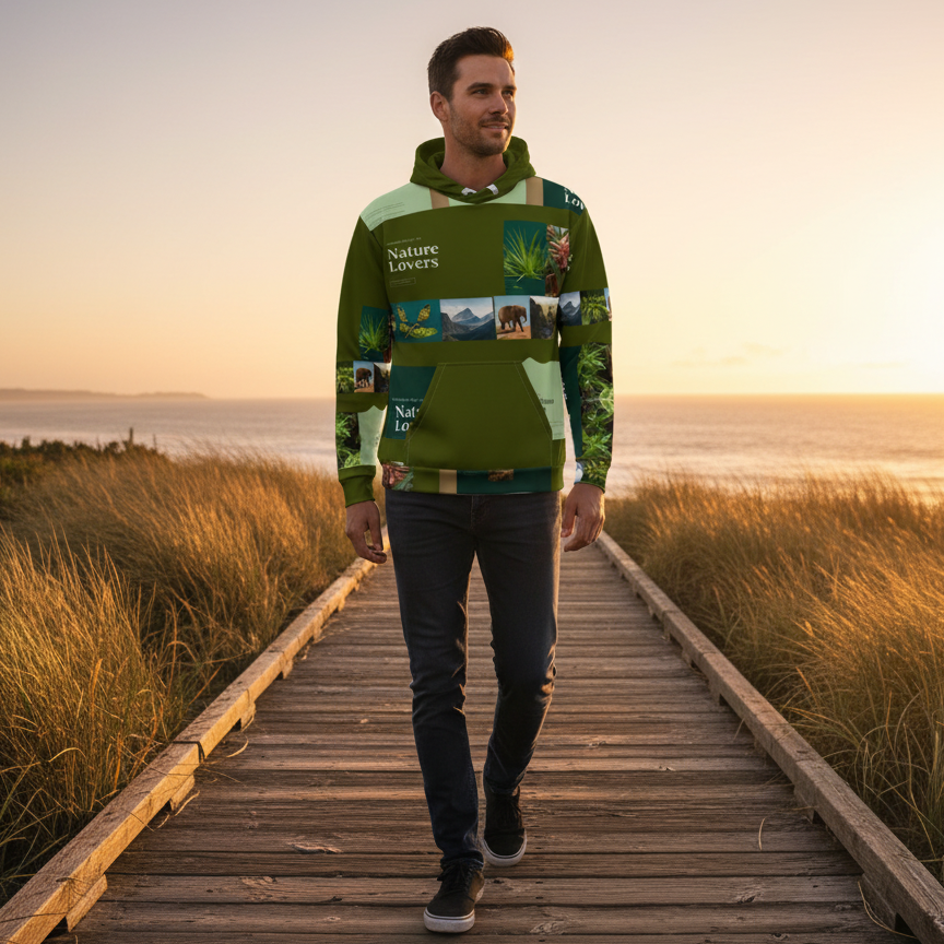 Nature Lovers Hoodie Coastal Boardwalk Lifestyle