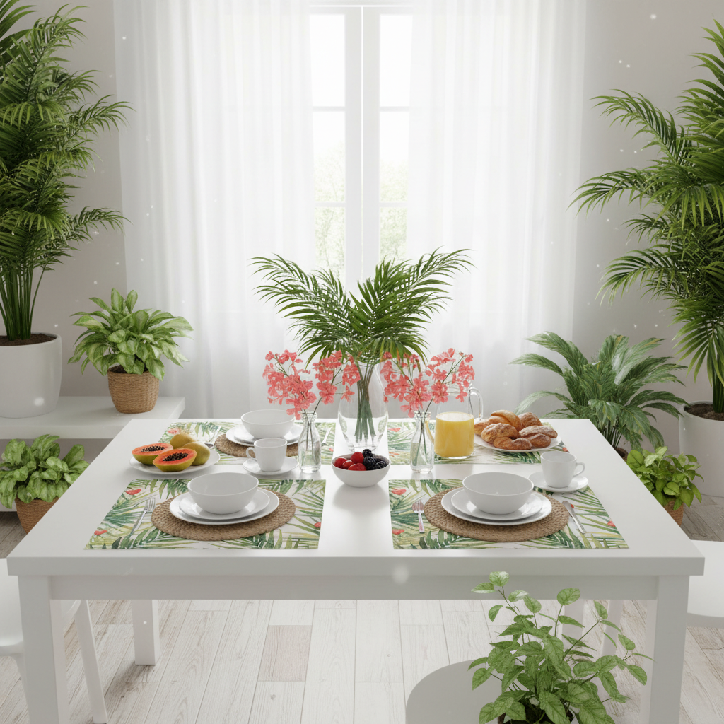 Palm Leaves Hearts Placemat - Breakfast