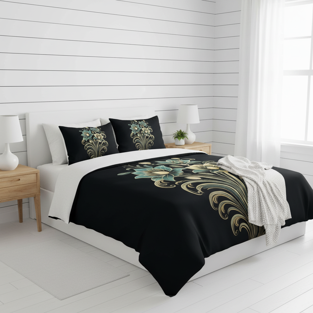 Serene All-White Scandinavian Bedroom