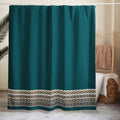 Dark Green Geometric Shower Curtain