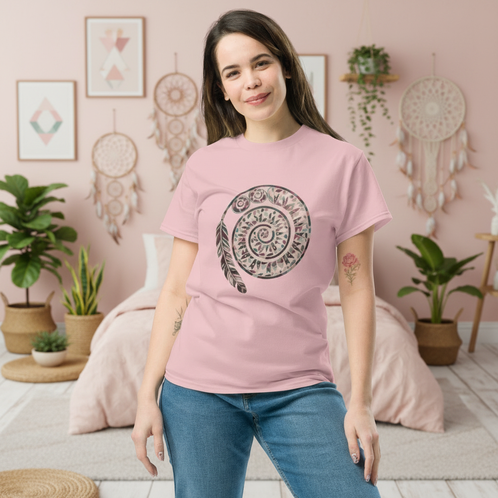 Spiral T-Shirt Light Pink - Bohemian Interior