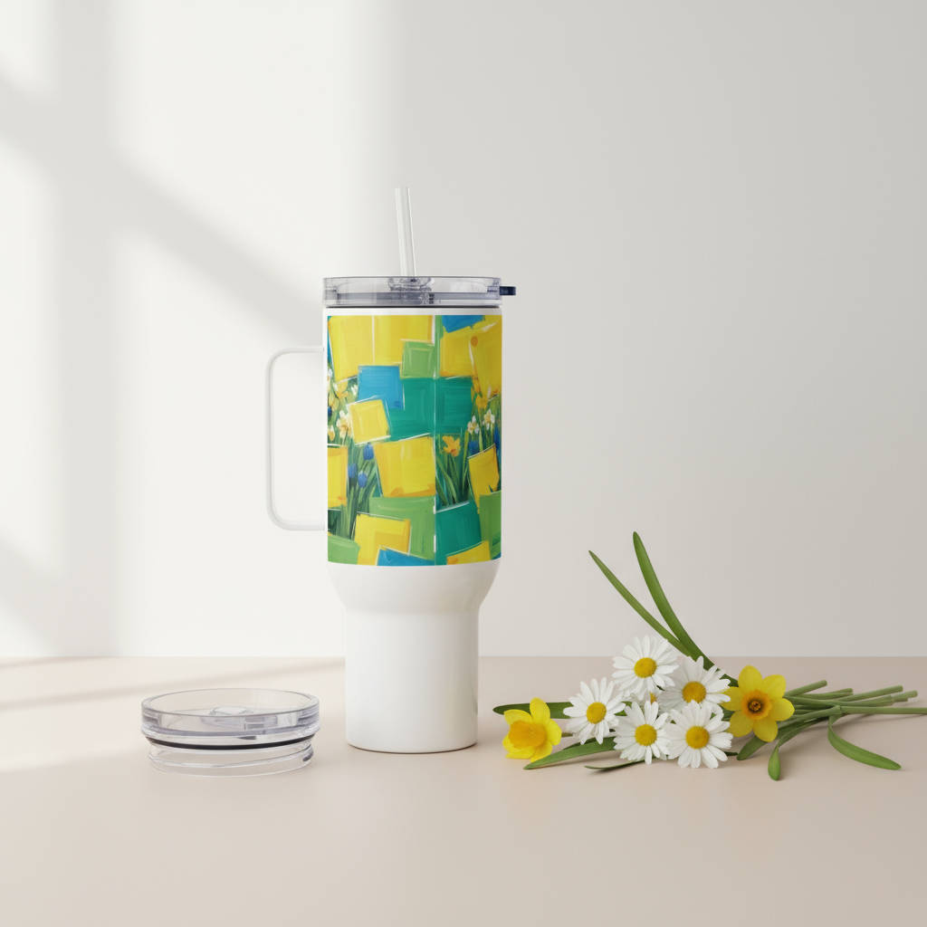 Spring Travel Mug with Handle - Fresh Seasonal Coffee Cup