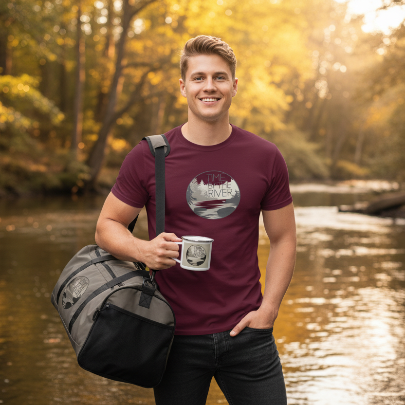 Time by the River lifestyle photo Maroon t-shirt time by the river 