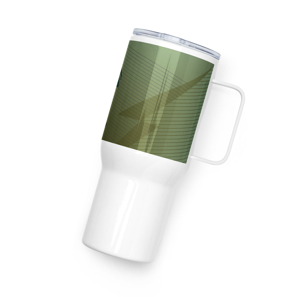 Green Travel Mug with Handle - Insulated Coffee Cup
