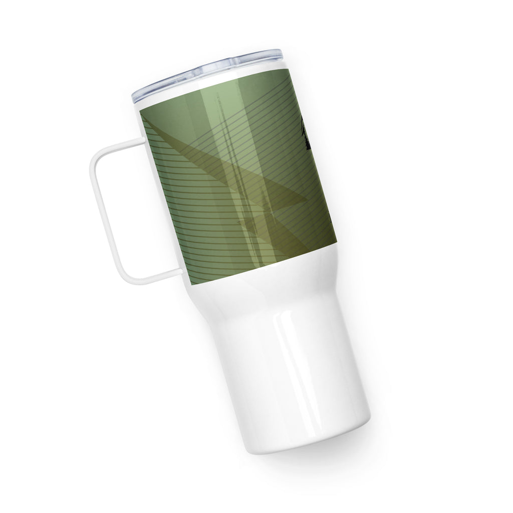 Green Travel Mug with Handle - Insulated Coffee Cup