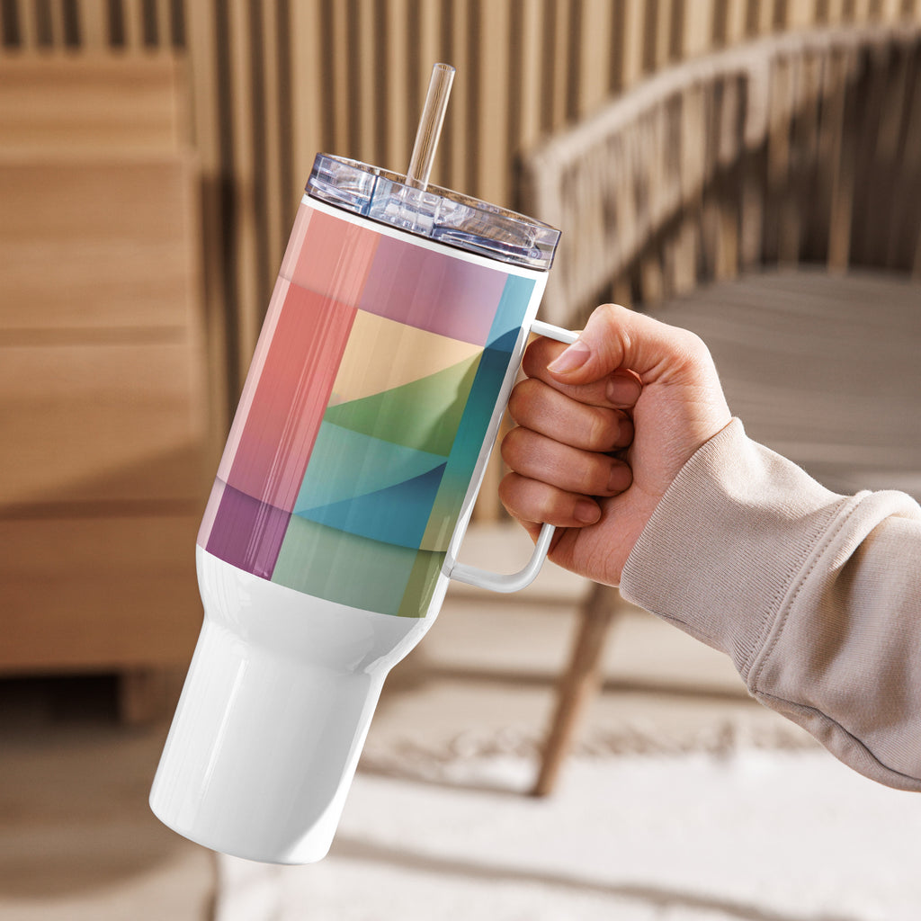 Colorful Travel Mug with Handle - Insulated Stainless Steel | Free Fashion Spirit