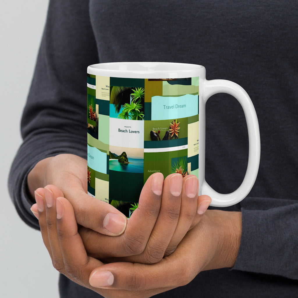Tropical White glossy mug