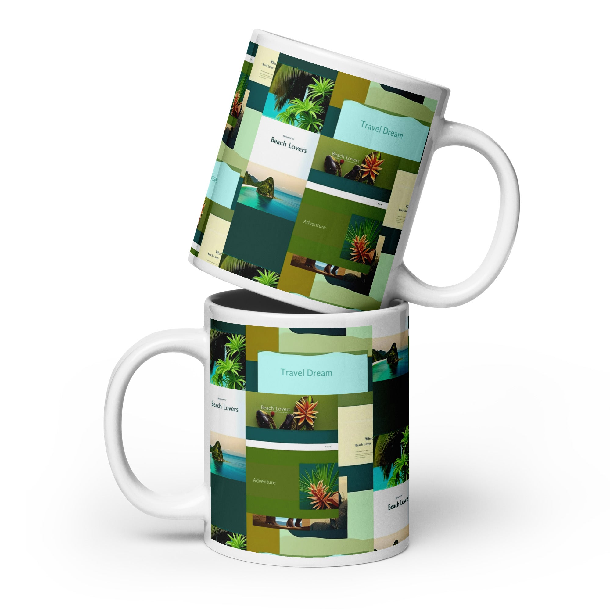 Tropical White glossy mug