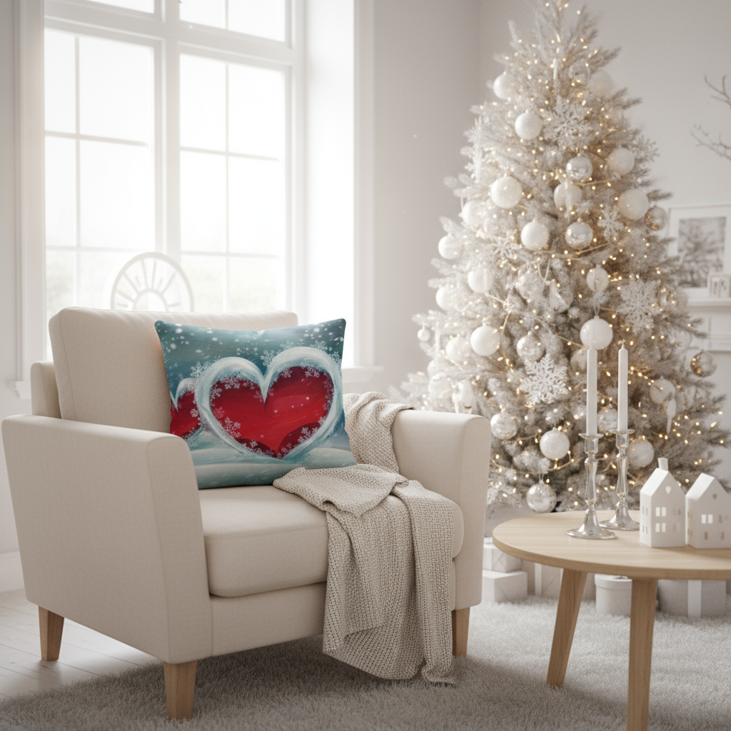 Winter Hearts Pillow Christmas Lifestyle