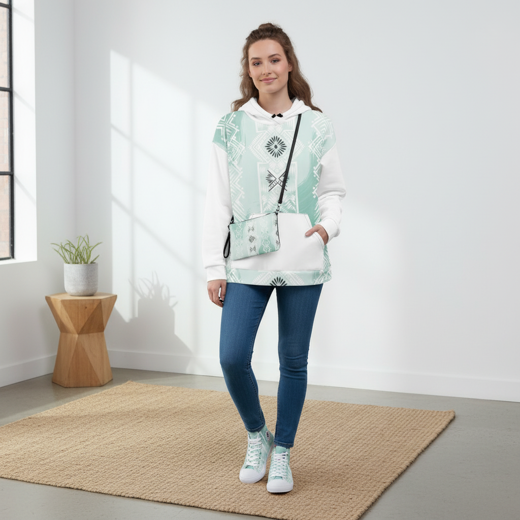 Sweat à capuche unisexe à motif tribal