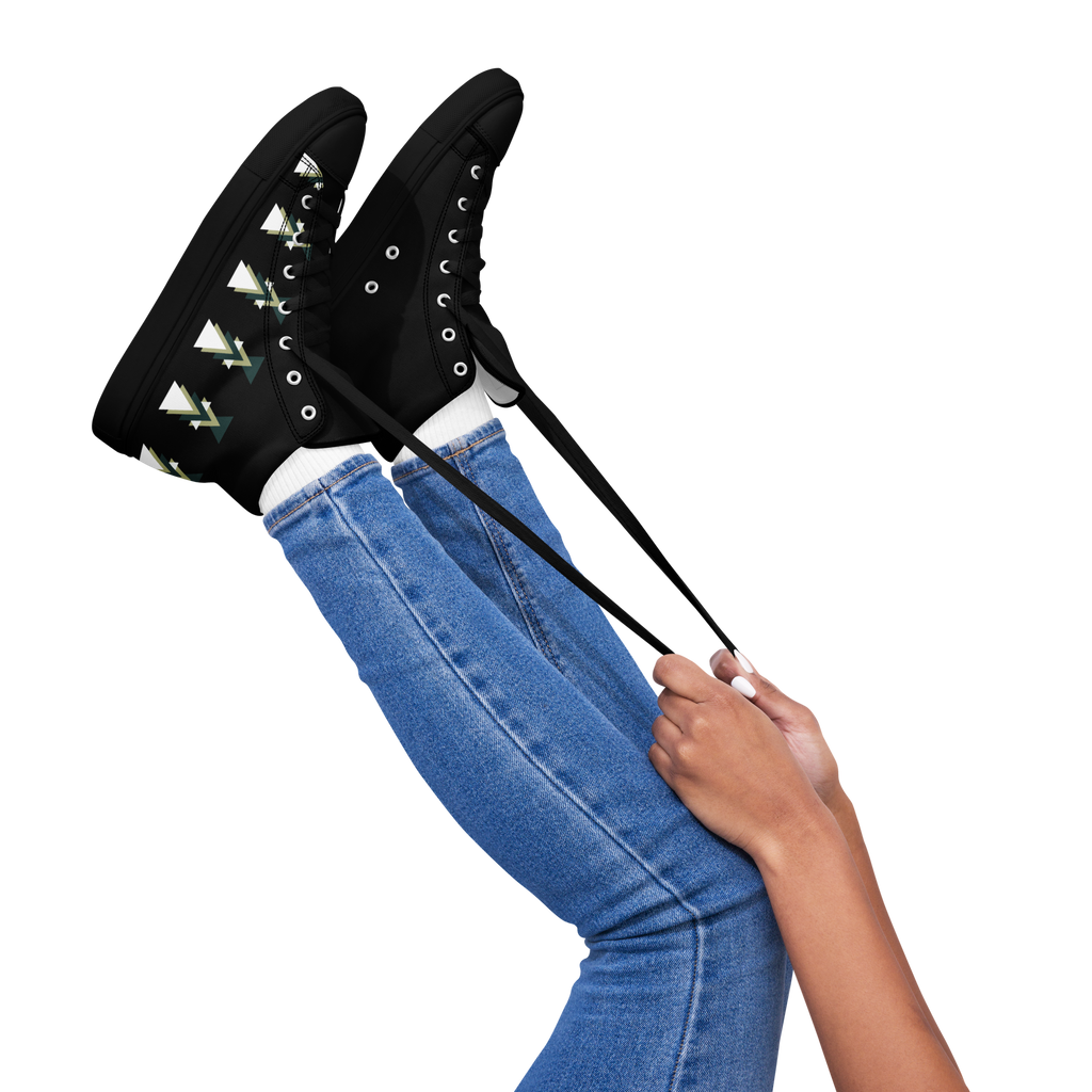 Baskets montantes en toile pour femmes Triangles - Baskets géométriques