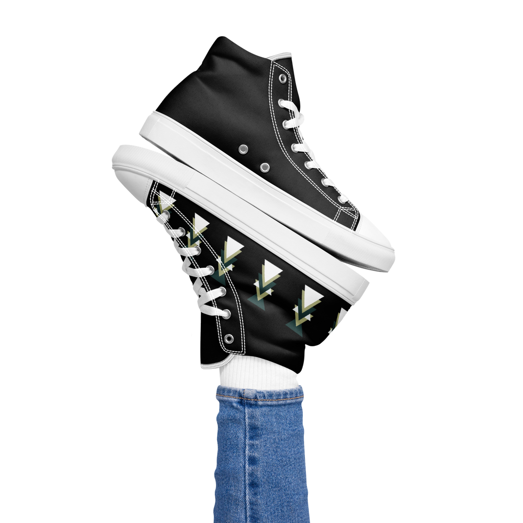 Baskets montantes en toile pour femmes Triangles - Baskets géométriques